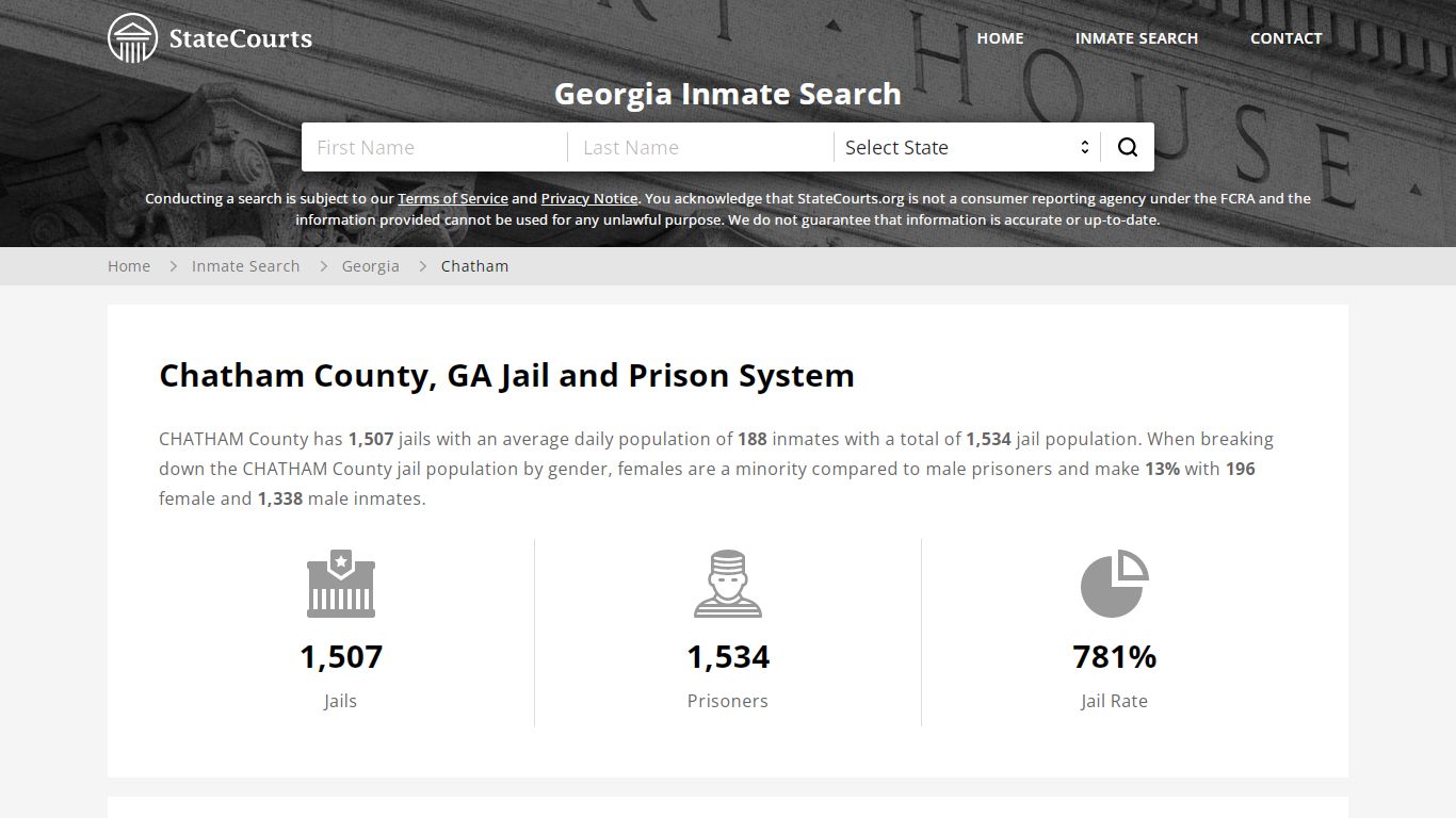 Chatham County, GA Inmate Search - StateCourts