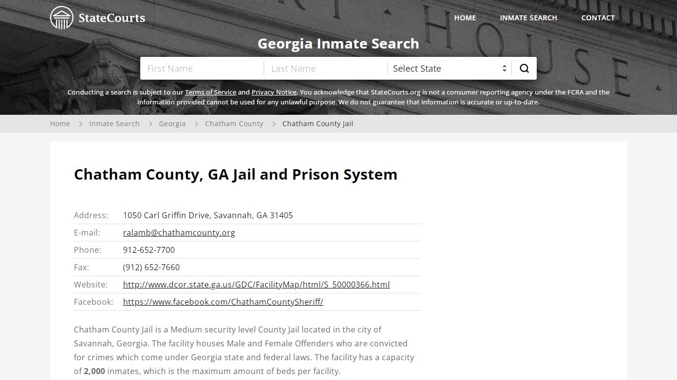 Chatham County Jail Inmate Records Search, Georgia ...